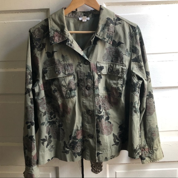 Olive Green & Floral Jacket - Picture 1 of 3